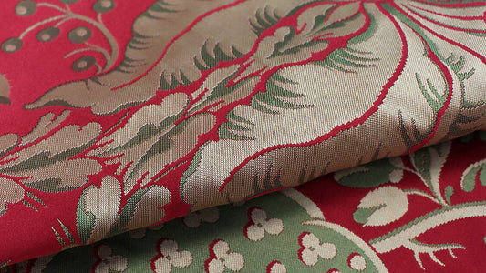 Special Order Scalamandre Tassinari & Chatel Les Ananas 51" in Cramoisi Red Historical Silk Lampas Pineapple Neoclassical MSRP USD5616/repeat