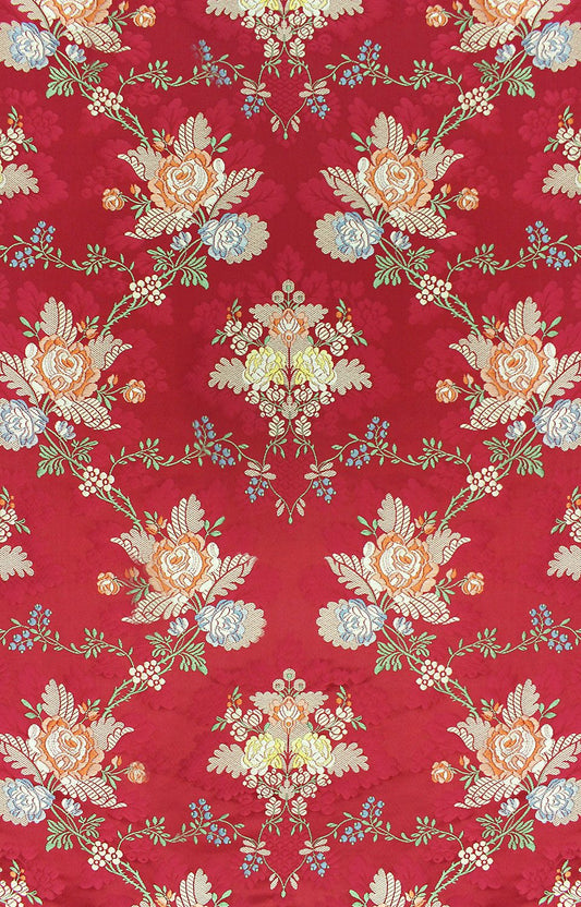 Special Order Scalamandre Tassinari & Chatel St Cloud Rouge Red Floral Historic Silk MSRP USD3232/y