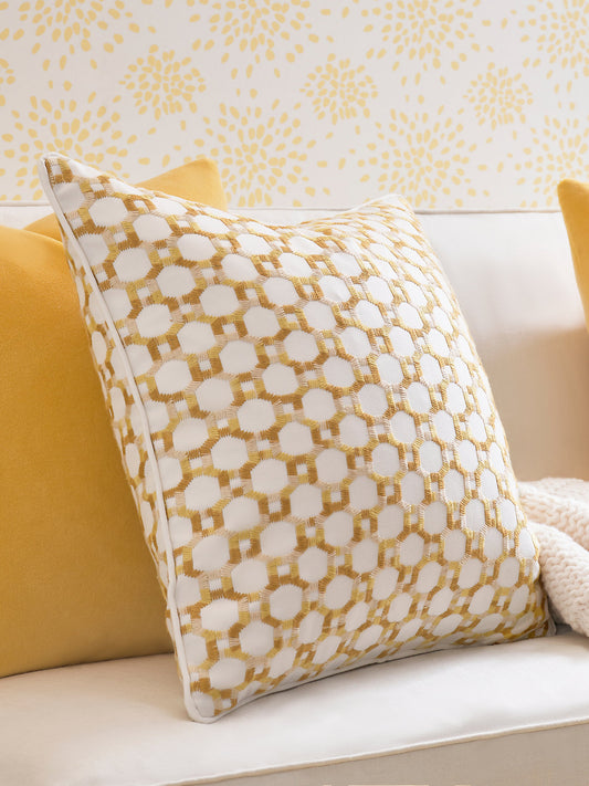 Scalamandre Island Trellis 22 X 22 - Yellow Decorative Pillow