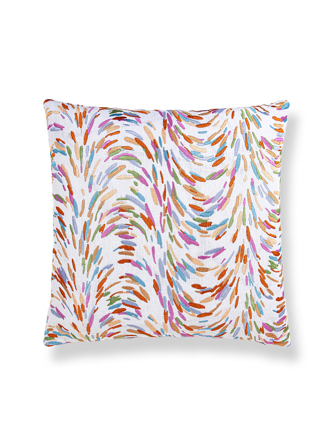 Scalamandre Fountain Embroidery 22 X 22 - Peach Decorative Pillow