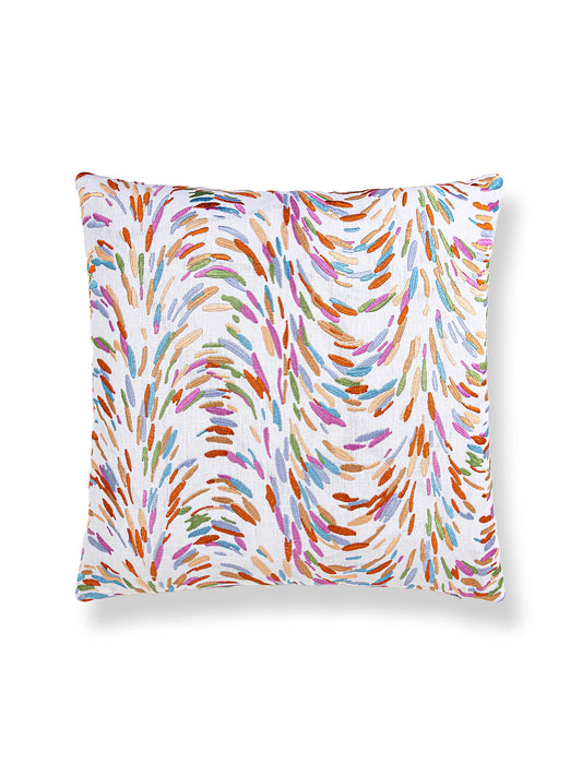 Scalamandre Fountain Embroidery 22 X 22 - Peach Decorative Pillow