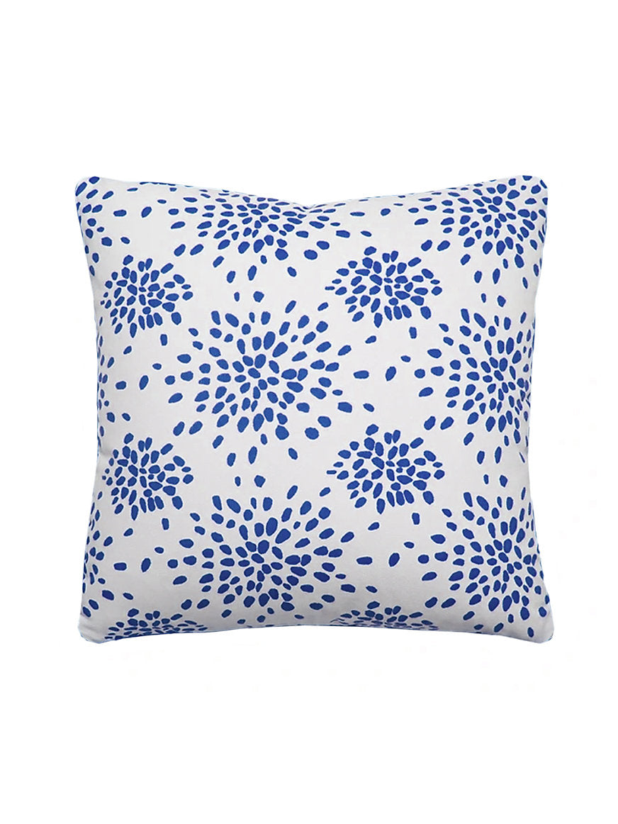 Hinson Fireworks 22 X 22 - Blue on White Decorative Pillow