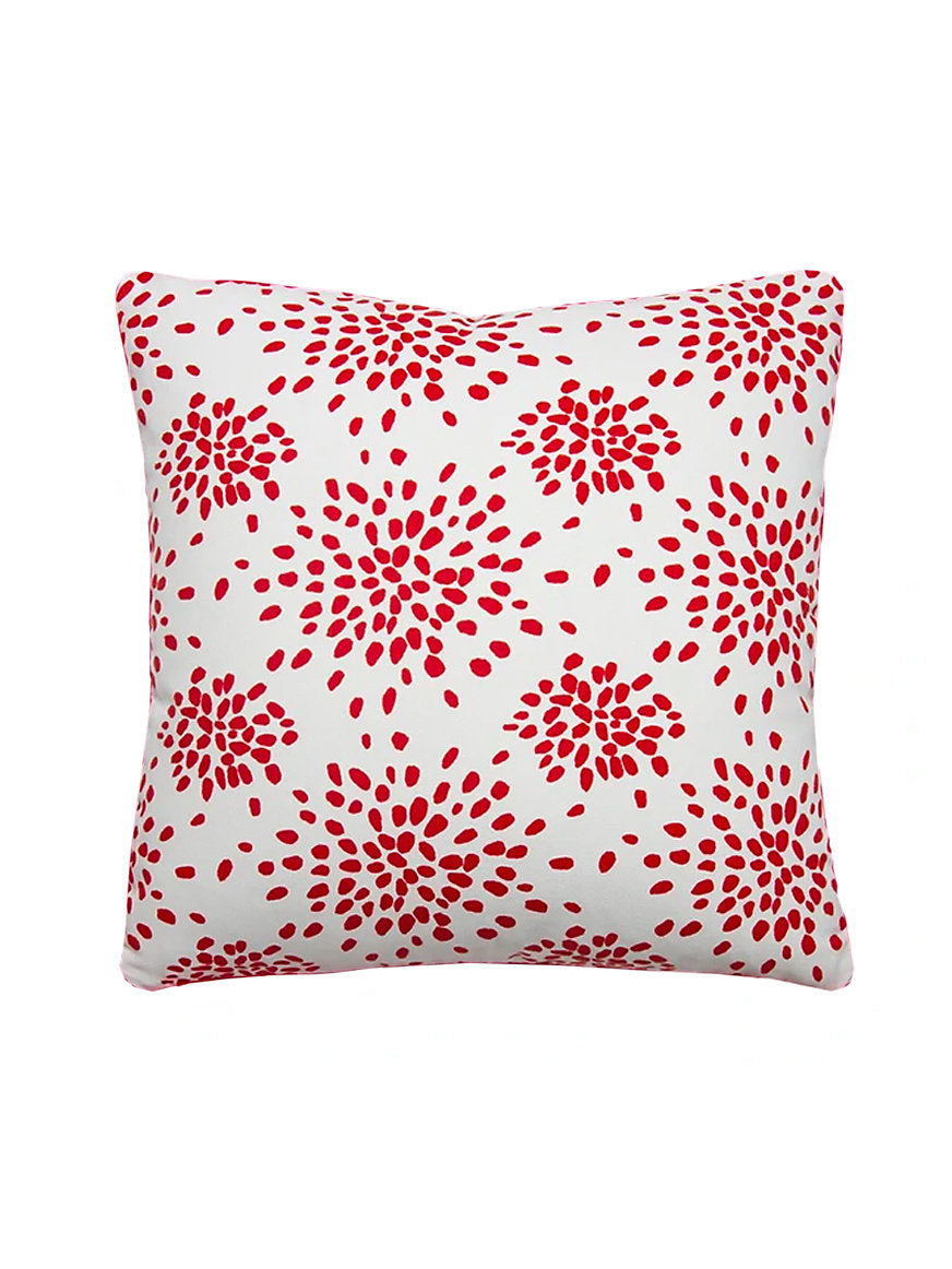 Hinson Fireworks 22 X 22 - Red on White Decorative Pillow