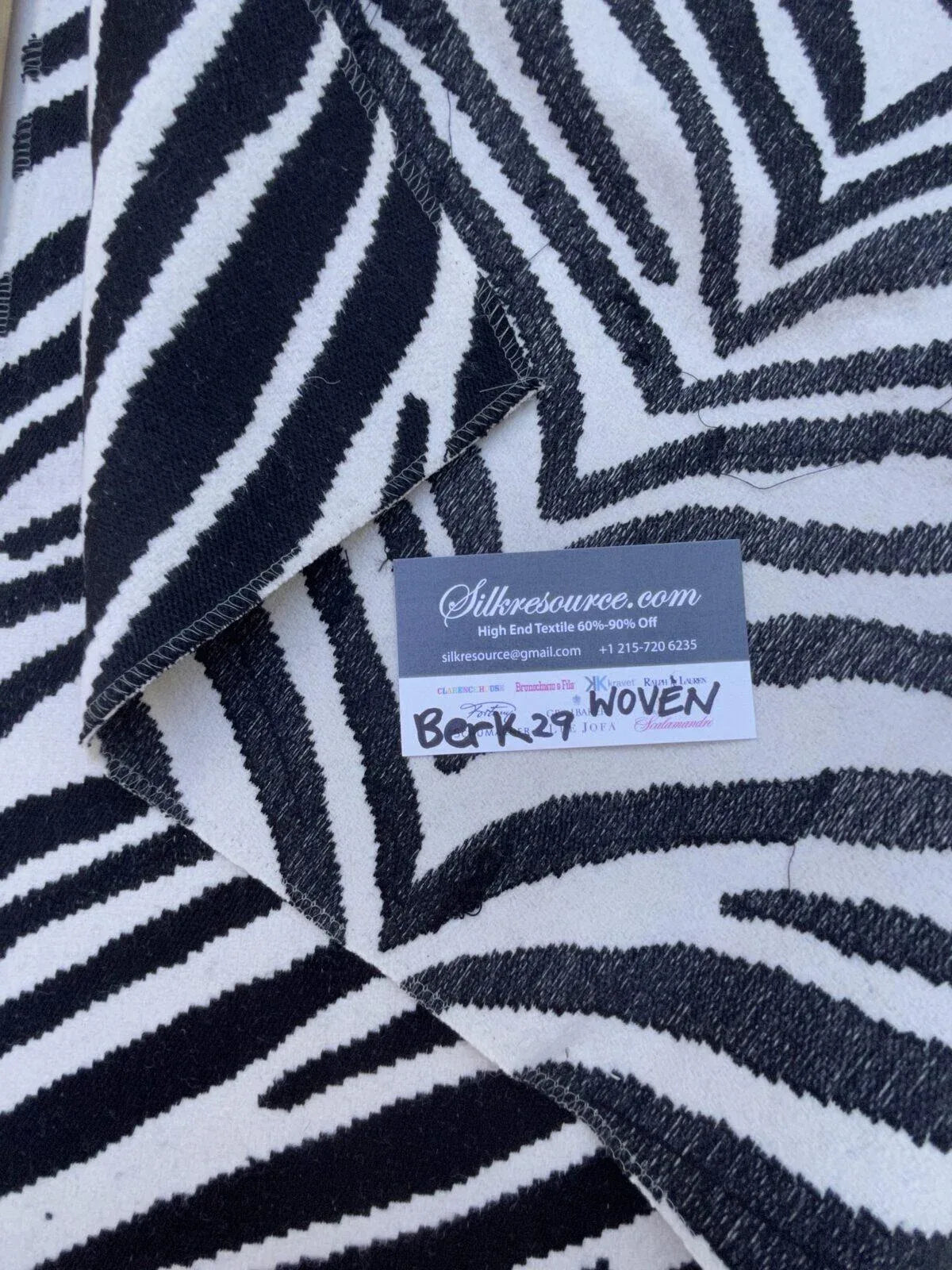 13 Berkbox29 Scalamandre Woven Black And White Zebra Animal Skin Woven