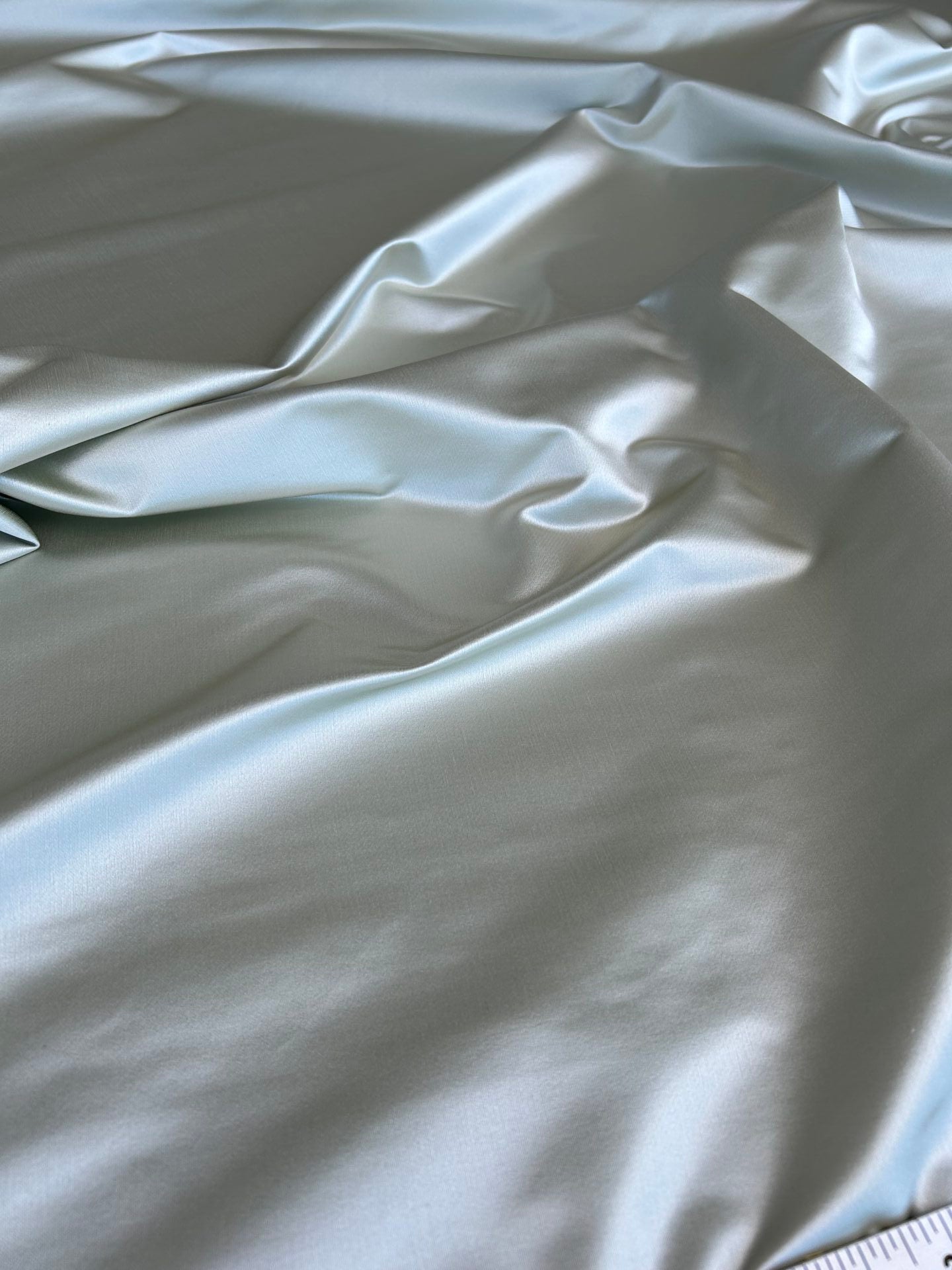 Mirror Lake Silk Satin with Cotton Smooth Minty Green MSRP USD 360+/yard