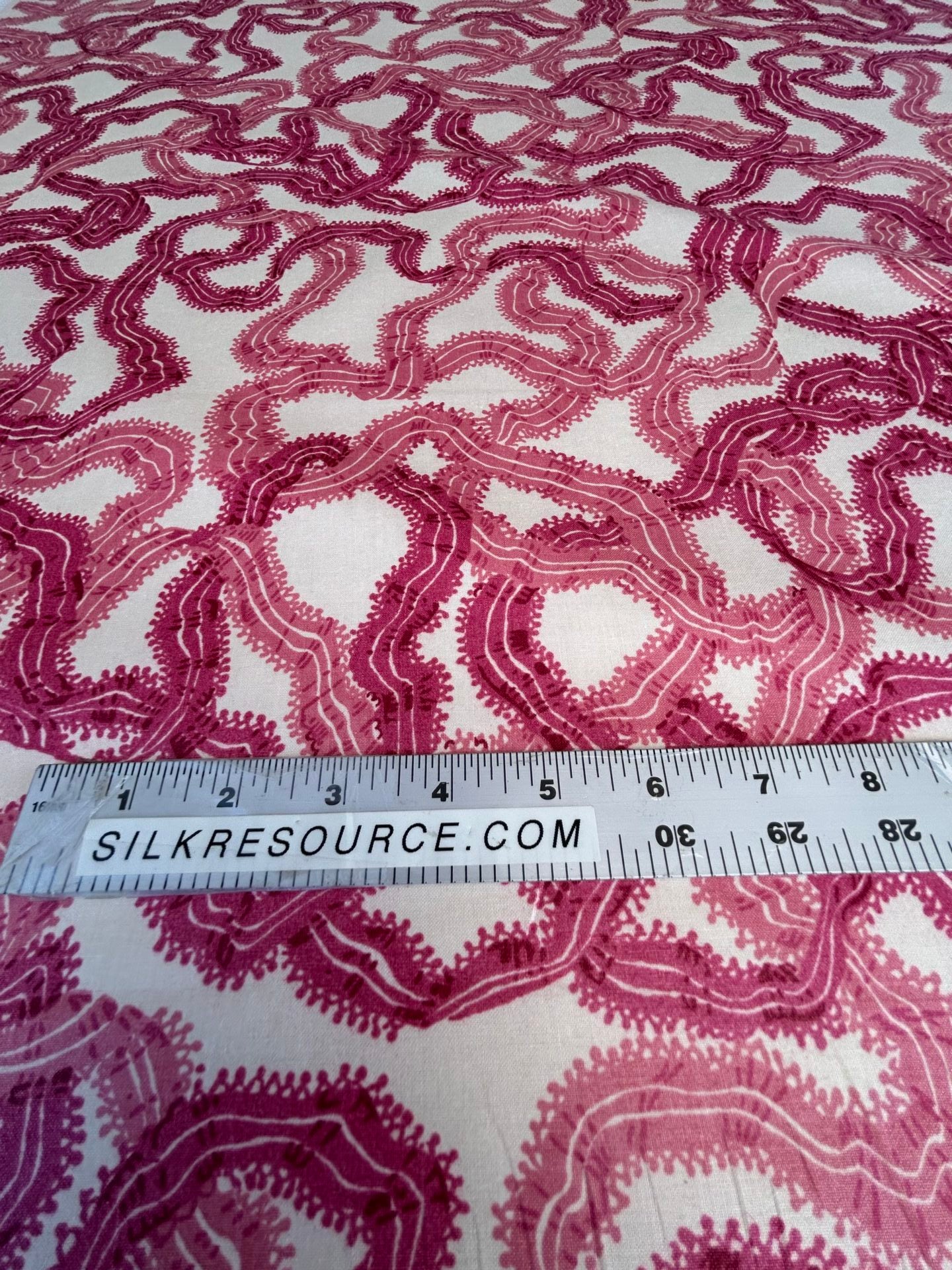 By yard Ribbons for Eliza British Chintz Pink and Red on White MSRP 245/Yard