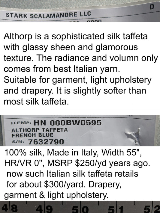 Scalamandre Althorp Taffeta French Blue Silk Taffeta Gorgeous Texture MSRP USD300/y