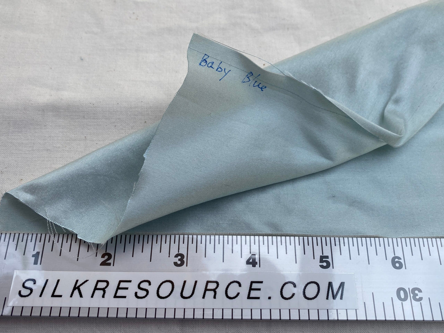 High end Shangri-la 100% Silk Dupionni Pale Baby Blue Radiance