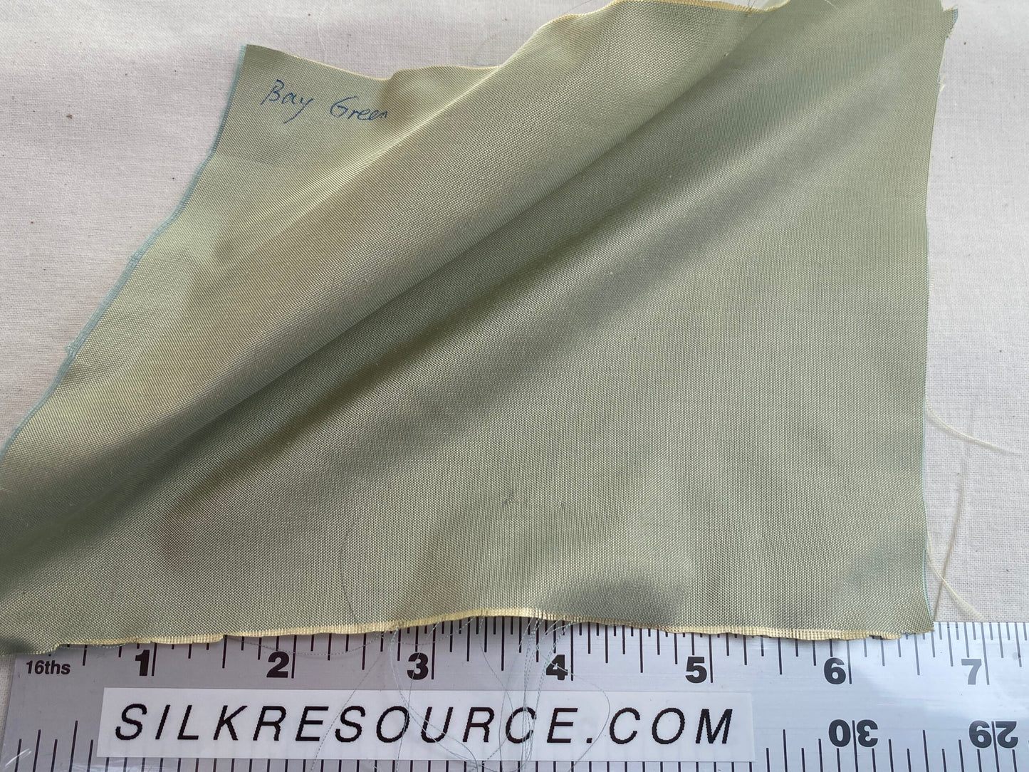 High end Shangri-la 100% Silk Dupionni Bay Green Radiance Pale Blue-Green