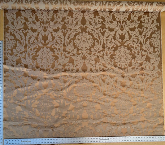 By yard Republica Silk Cotton Damask Renaissance Classy Pumpkin Spice Orange MSRP USD 500+/yard