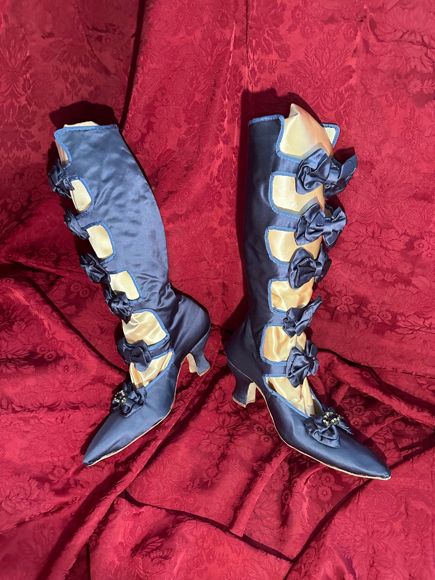 By Yd Brunschwig & Fils Georges Satin Silk "Periwinkle" Muted Blue MSRP USD 470/Y