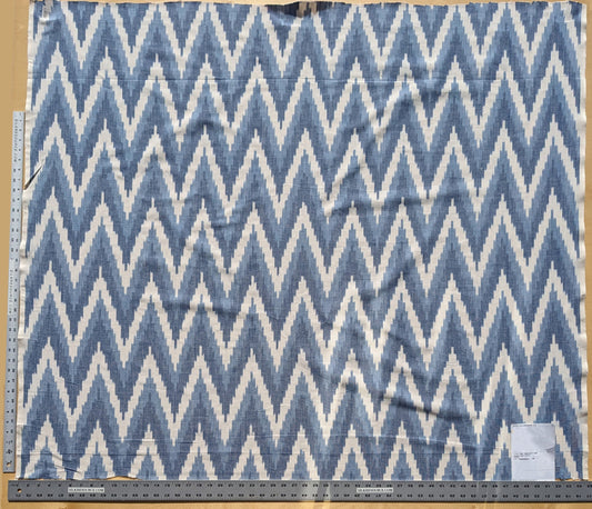 Scalamandre Adras Ikat Weave Cotton - Lapis Blue White