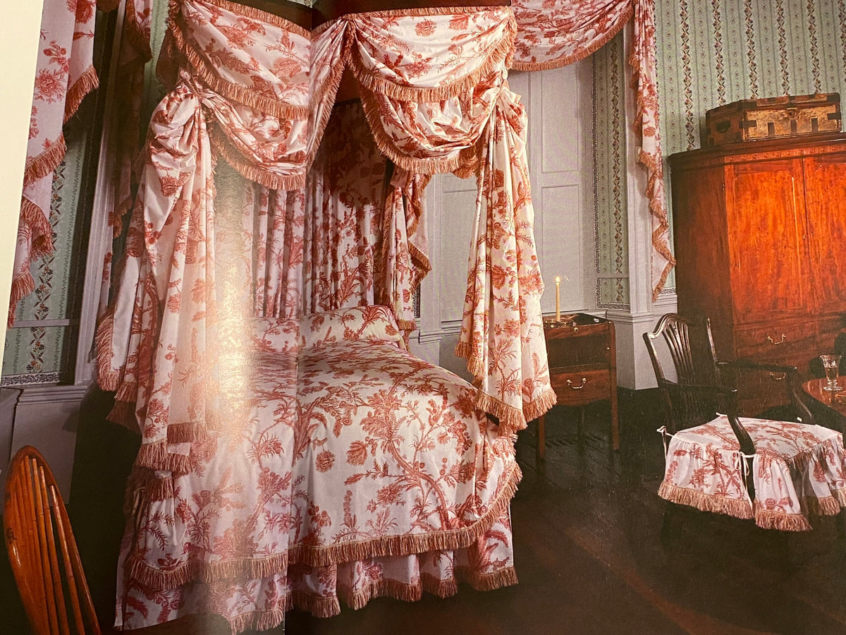 By Yd Scalamandre Grey Watkins Languedoc Autumn Red Cream White Botanic Fern and Thistle Southern France Toile Circa 1790 MSRP USD 364/y