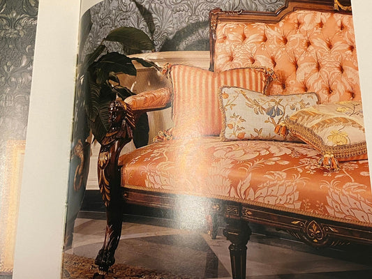 Scalamandre Colony Melograno Antique Renaissance Silk Lampas Fabric - White - Special Order