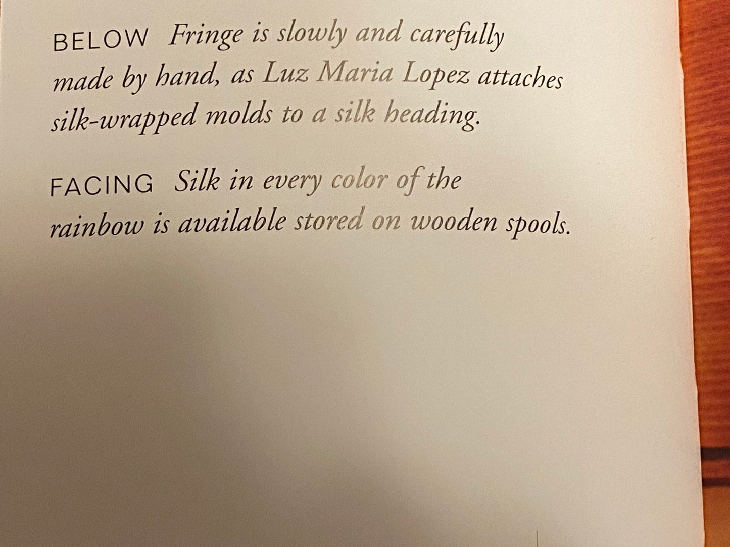 Samuel and Sons Palais Silk Tieback With Jasmines Silk Cotton Wood - MSRP USD 1300 Each - Special Order
