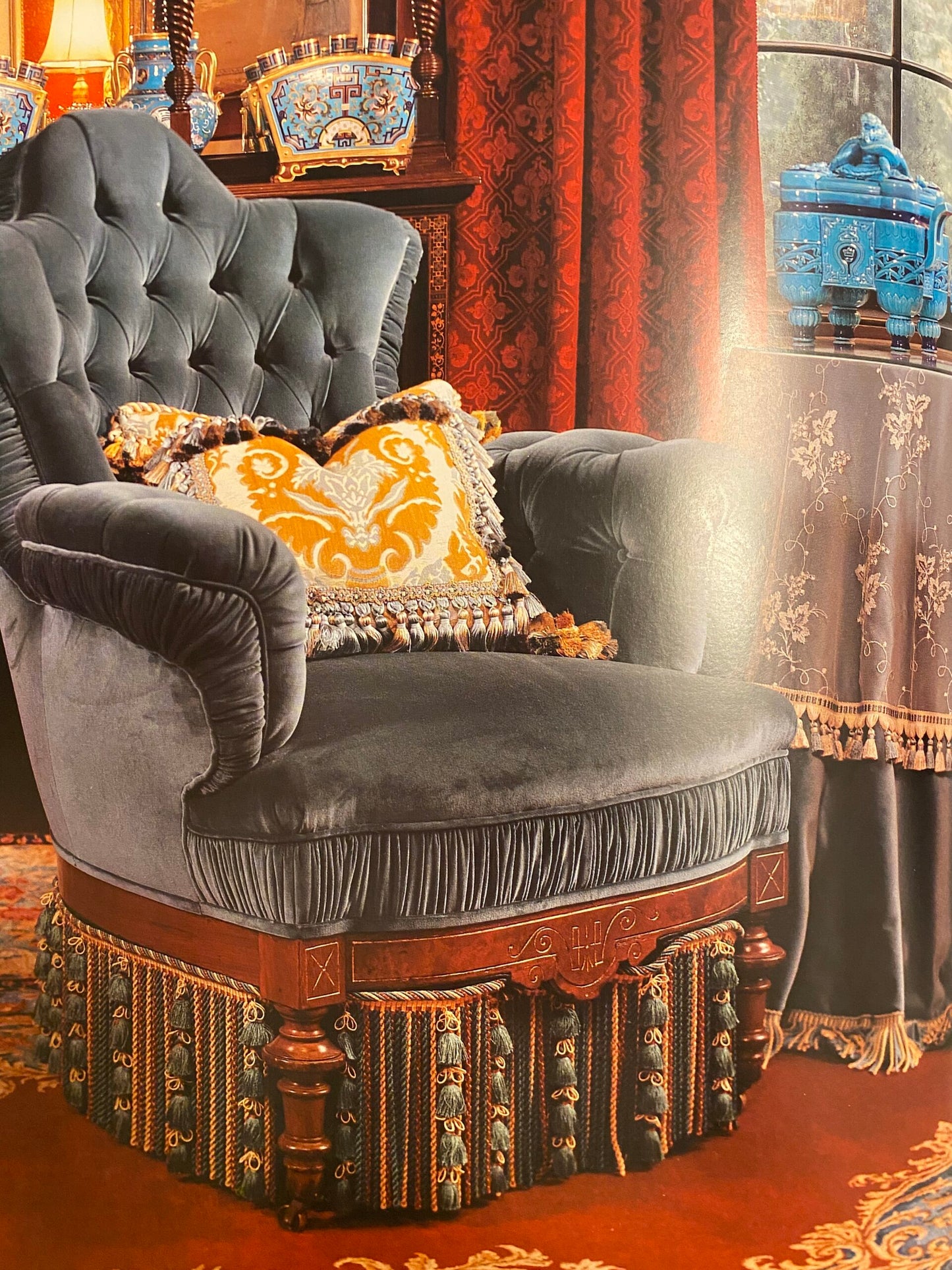 Scalamandre Lyric Buillion Fringe 100% Silk Coral & Lime Pink and Green Heavy Bty MSRP USD 285/Y