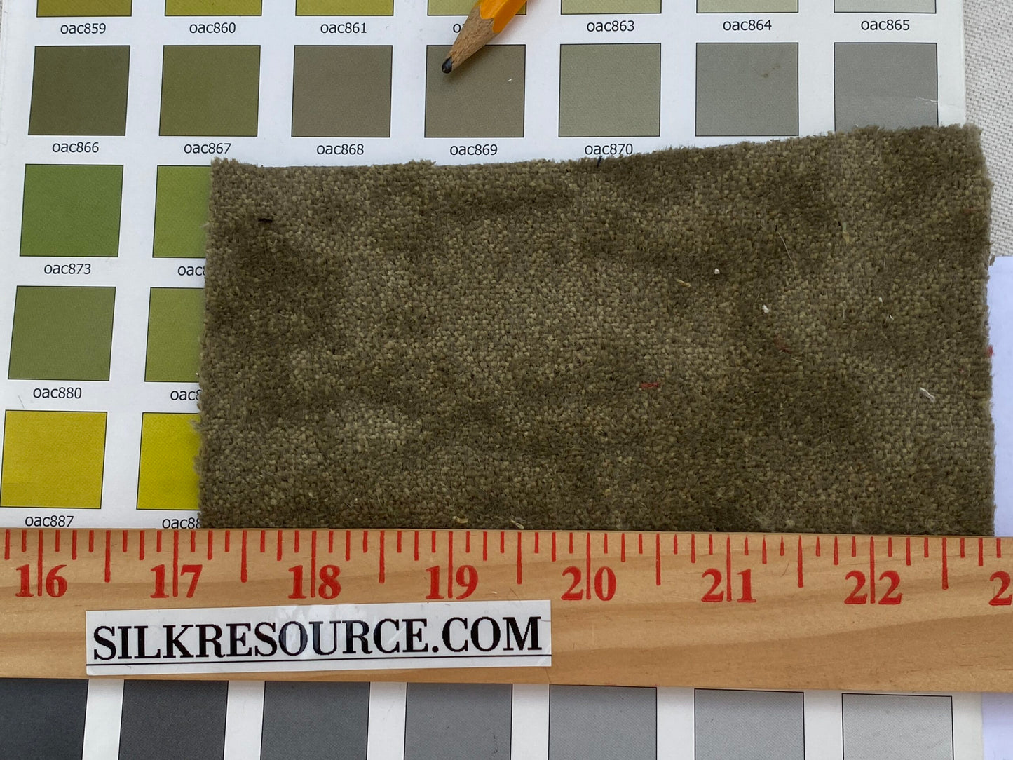 Mohair & Silk Velvet Seaweed Texture In Heather Green Heavy Duty