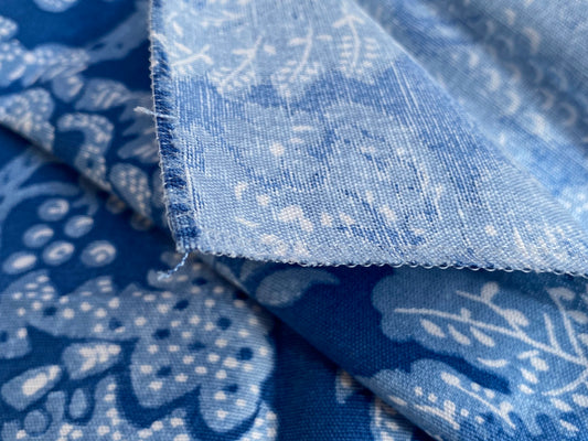 Brunschwig & Fils Wesserling Print Blue Tropical Leaf MSRP USD348/y