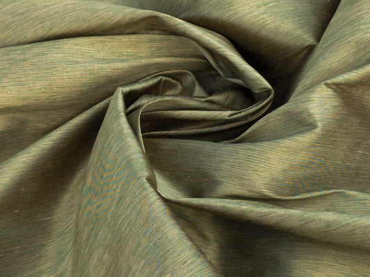 Scalamandre Hinson Diffusion Taffeta Olive Green Iridescent Silk Taffeta Texture MSRP USD294/y