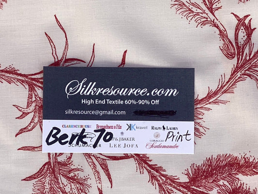 1 Berkbox70 Scalamandre LANGUEDOC RED Floral hand Print Toile