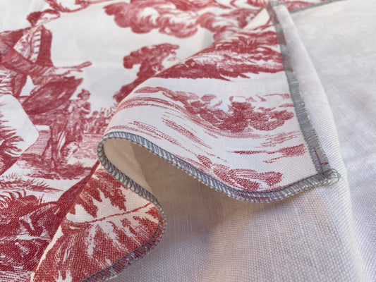 5 Berkbox70 Scalamandre The Altar of Liberty Print Red & White Washington Independence War Square 34x30 inches