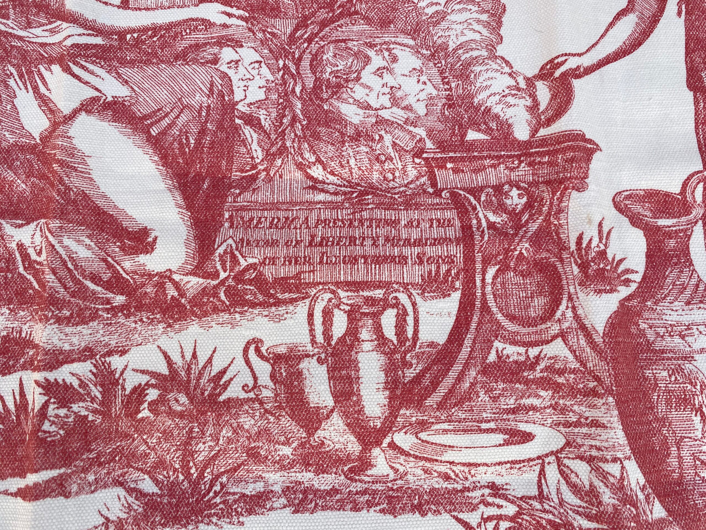 5 Berkbox70 Scalamandre The Altar of Liberty Print Red & White Washington Independence War Square 34x30 inches