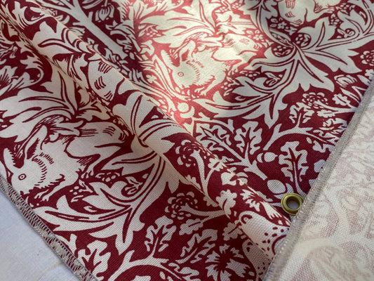 14 Berkbox70 Scalamandre William Morris Brother Rabbit Red and White 2yards 10" x 24.5" wide