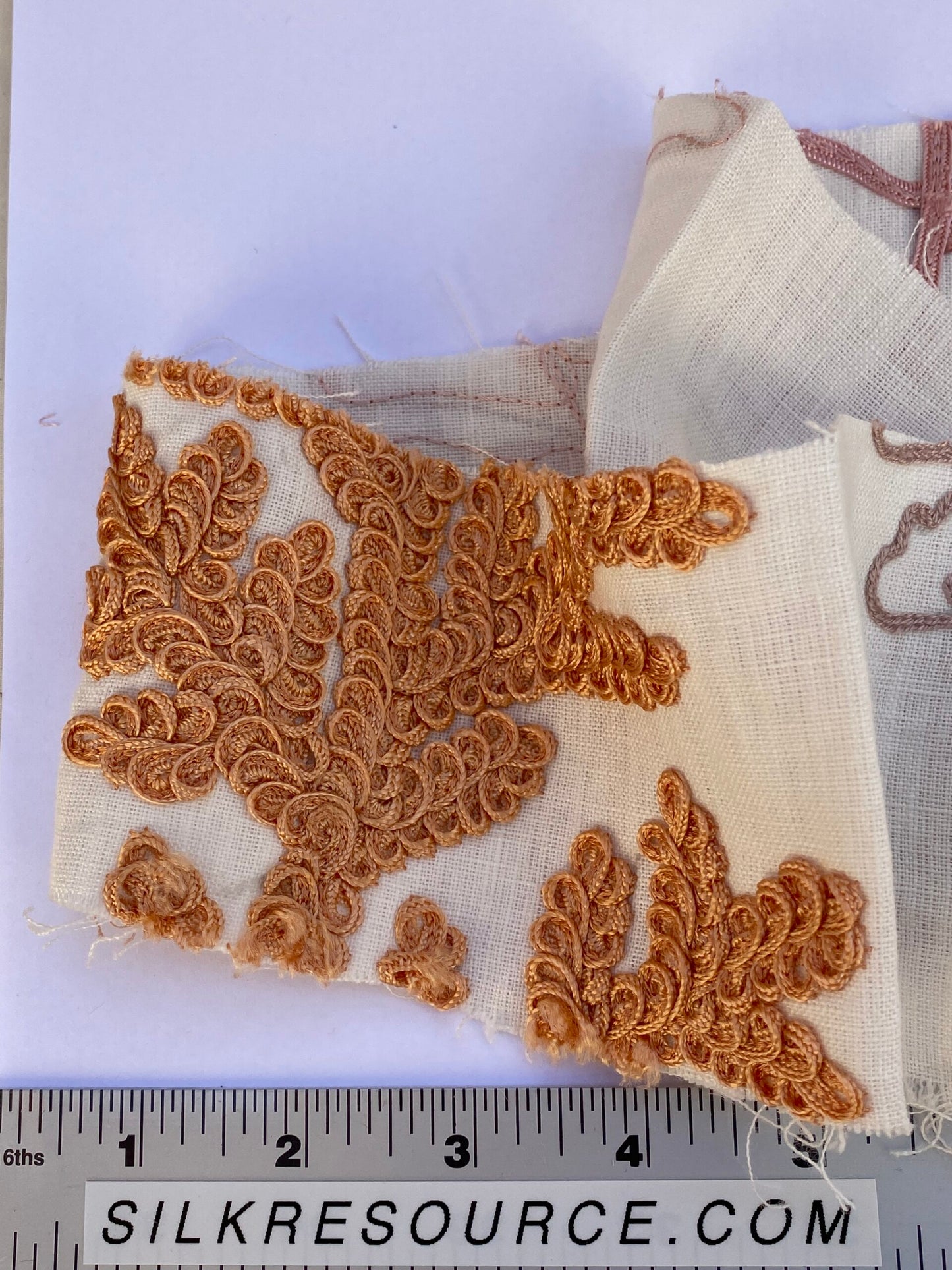 Scalamandre Harbor Peach Seaweeds Ocean Plants Coral Reef Embroidery Linen MSRP USD 288