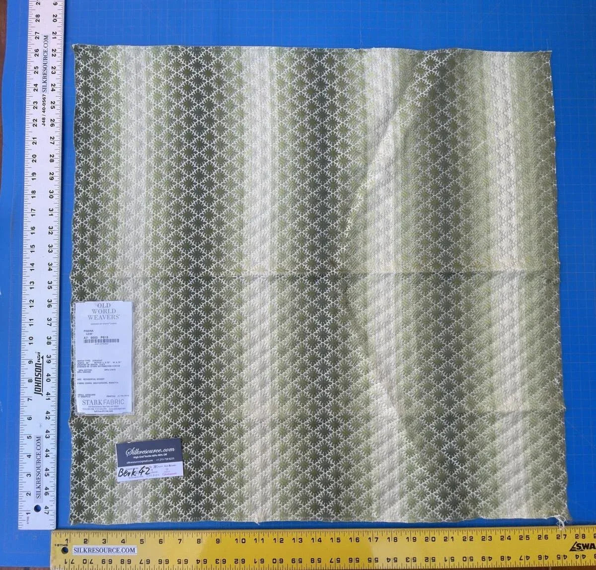 24 Berkbox42 Scalamandre Squares 27x27" "pisana" Leaf