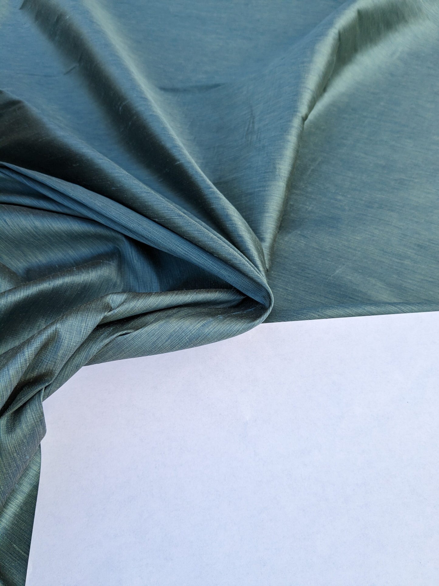 Scalamandre Hinson Diffusion Taffeta Teal Blue Silk Solid Texture MSRP USD294/y