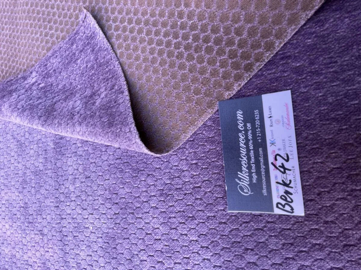 37 Berkbox42 Scalamandre Squares 27x27" Lavender Blue Honeycomb Cut Velvet