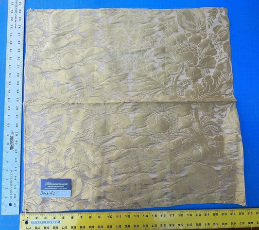 39 Berkbox42 Scalamandre Squares silk 27x27" Gold Jacobean Silk Damask