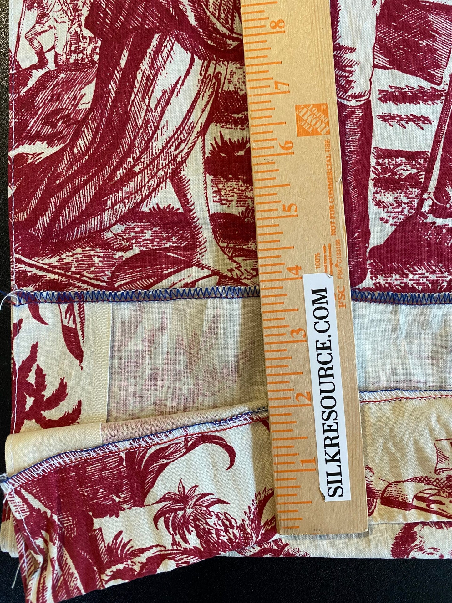 18 Berkbox56 2.25 yard x48" Scalamandre Red Beige Independence War Washington Toile Print