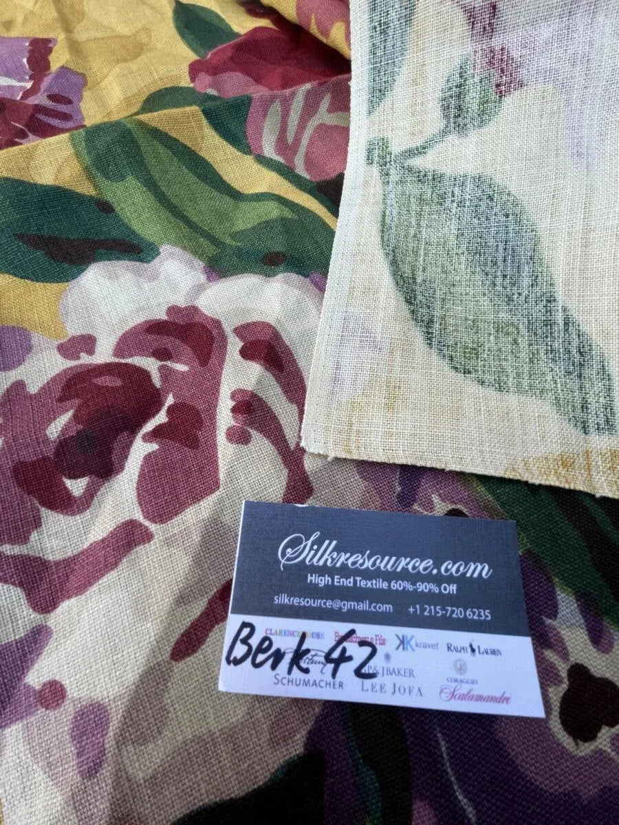 41 Berkbox42 Scalamandre Squares 27x27" Multicolored Floral Print