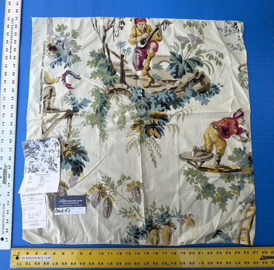 57 Berkbox42 Scalamandre Squares 27x27" "plaisirs De La Chine" 100% Cotton