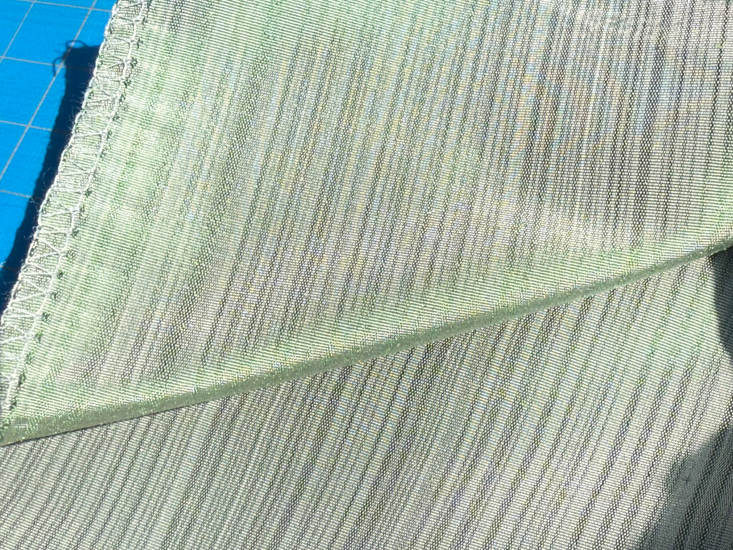 By yard Silver Creek Strie 100% Silk Taffeta Italian Silk Sage Green MSRP USD 308/Y