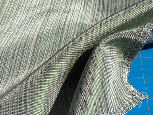 By yard Silver Creek Strie 100% Silk Taffeta Italian Silk Sage Green MSRP USD 308/Y