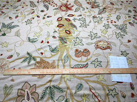 3y Lee Jofa Arbre De Vie.document Stunning Crewel Embroidery Tree of Life Linen Museum Quality