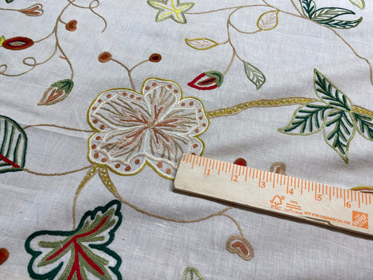 5.5y Lee Jofa Arbre De Vie.document Stunning Crewel Embroidery Tree of Life Linen Museum Quality