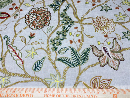 11.2y Lee Jofa Arbre De Vie.document Stunning Crewel Embroidery Tree of Life Linen Museum Quality