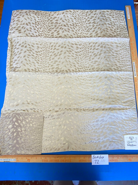 2 Berkbox72 Scalamandre Silk Square Cheetah Stripe Ivory Silk Novelty Gray Small Scale 33"x27" MSRP USD300+/Y