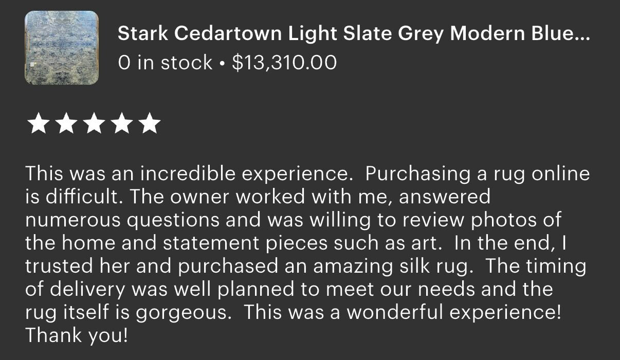Stark Cedartown Light Slate Grey Modern Blue Grey Rug Medallion Hand Knotted - 100% Silk - 9x12' MSRP USD16250