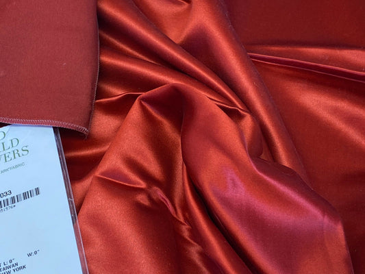 3 Berkbox72 Scalamandre Old World Weavers Sarin Tango Red Orange Silk Cotton Satin Liquid Lux Solid -Square