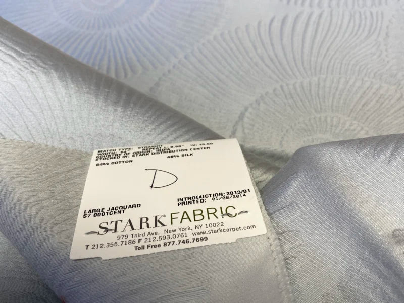 16 Berkbox72 Scalamandre Grey Watkins Silk+Cotton Nautilo Blue Veil 35"x26" MSRP USD312/Y