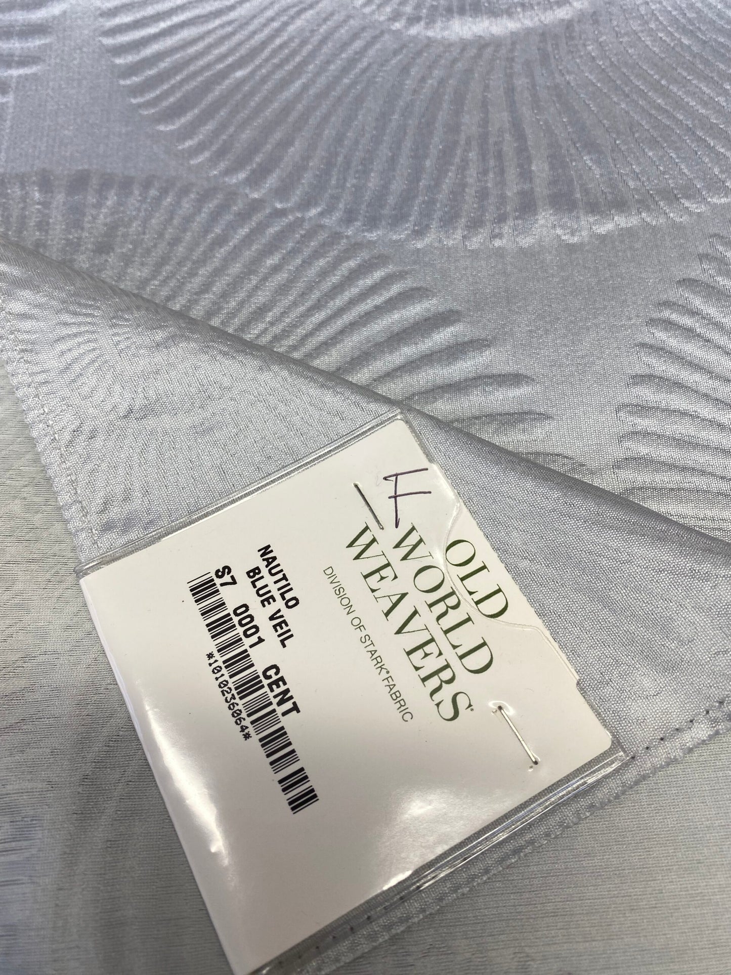 18 Berkbox72 Scalamandre Grey Watkins Silk+Cotton Nautilo Blue Veil 17"x26" MSRP USD312/Y