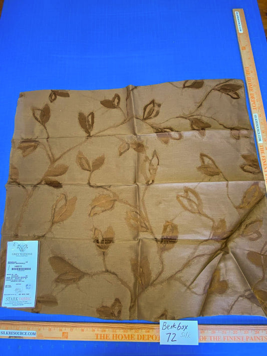 19 Berkbox72 Scalamandre Grey Watkins Maharajah Chestnut Brown Silk Linen Damask Reversible 25"X26" MSRP USD 348/Y