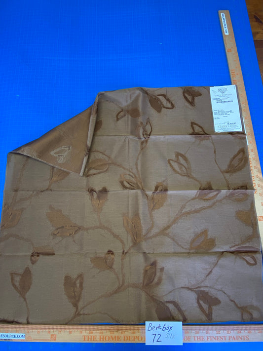 20 Berkbox72 Scalamandre Grey Watkins Square Maharajah Chestnut Brown Silk Linen Damask Reversible MSRP USD 348/Y