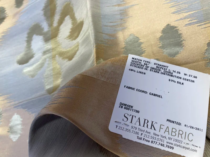 27 Berkbox72 Scalamandre Square Grey Watkins Angel of Longevity Cameo Blue Green Damask MSRP USD306/y