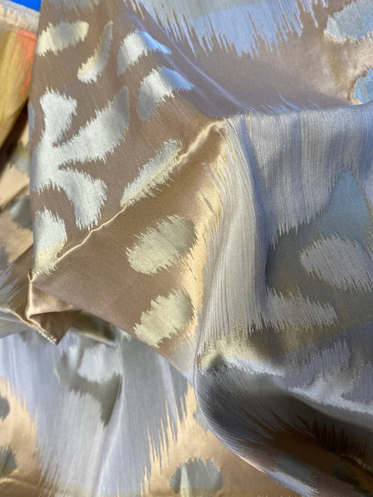 27 Berkbox72 Scalamandre Square Grey Watkins Angel of Longevity Cameo Blue Green Damask MSRP USD306/y