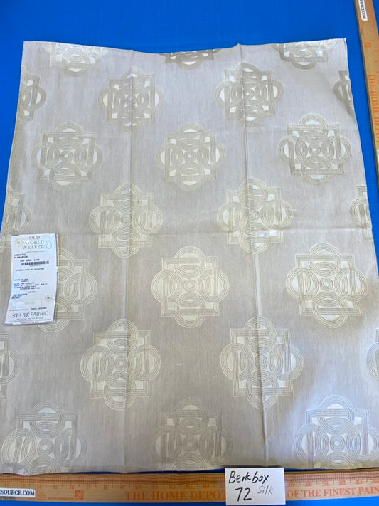 34 Berkbox72 Scalamandre Old World Weavers Square Silk Lockette Alabaster Cream White MSRP USD 348/y